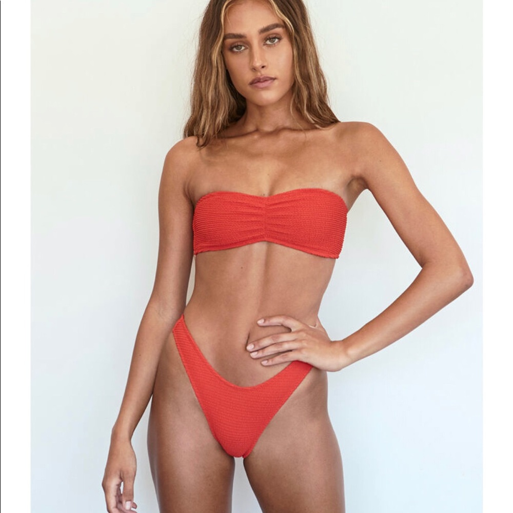 PacSun Scrunch Red swimsuit set